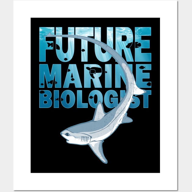 Thresher Shark Future Marine Biologist Wall Art by NicGrayTees